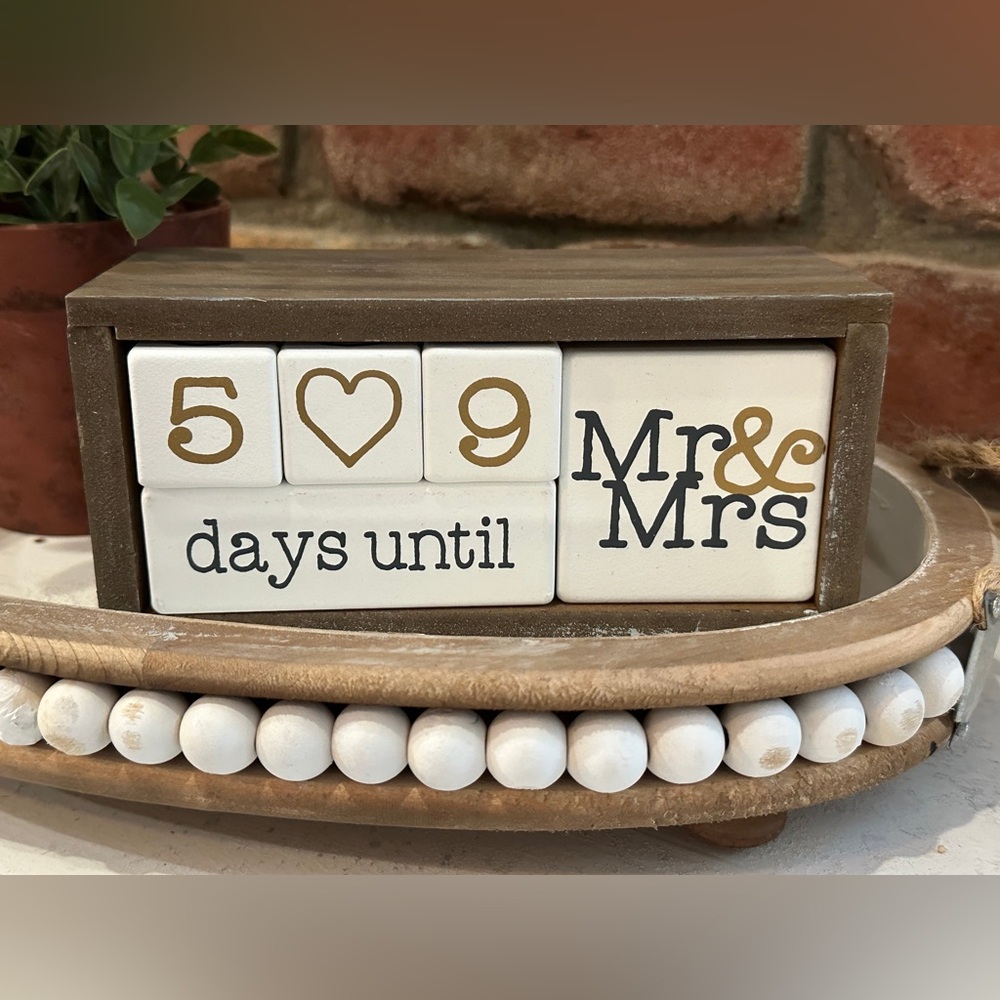 Wedding Countdown Block Set NWOT